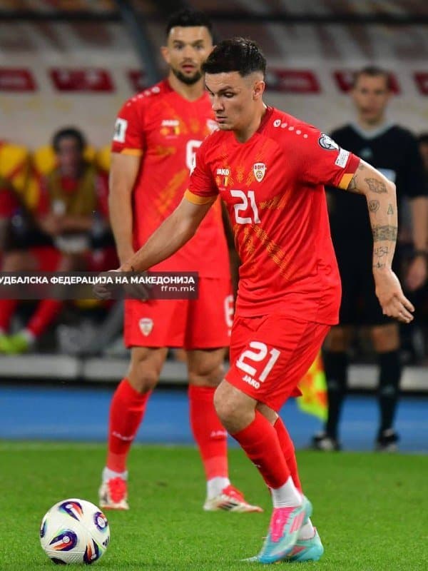 Yani Atanasov in the starting lineup against Slovenia