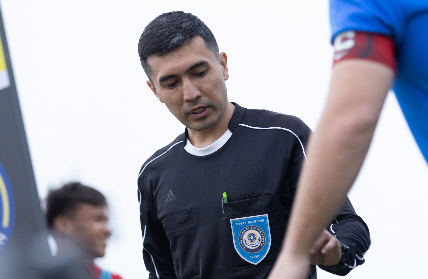 Nurzhan Zhumashev is the head referee of the youth match between Aktobe and Shakhter